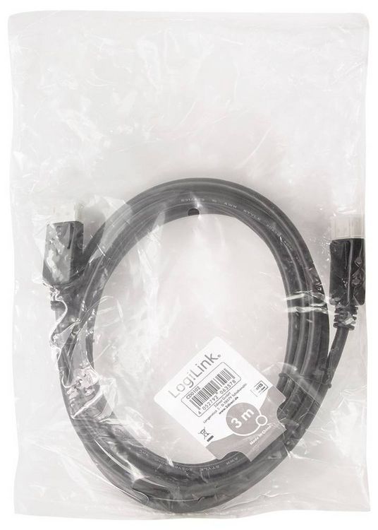 Produktbild: LogiLink DisplayPort AV Anschlusskabel [1x DisplayPort - 1x DisplayPort] 3m Schwarz