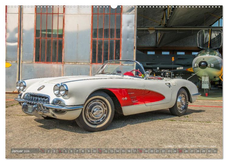 Produktbild: Corvette Oldtimer 2026 (hochwertiger Premium Wandkalender 2026 DIN A2 quer), Kunstdruck in Hochglanz