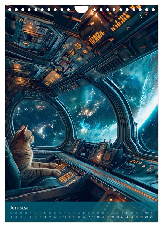 Produktbild: Katzen im All - Katzenastronauten im Kosmos (Wandkalender 2026 DIN A4 hoch), CALVENDO Monatskalender