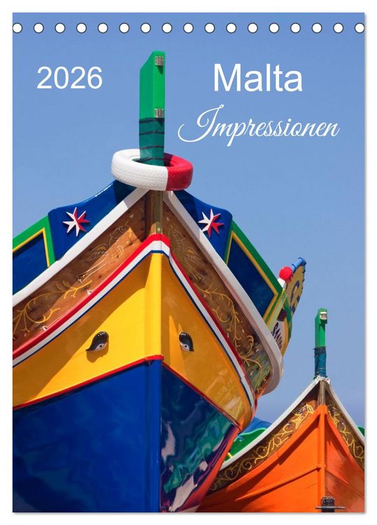 Produktbild: Malta Impressionen (Tischkalender 2026 DIN A5 hoch), CALVENDO Monatskalender