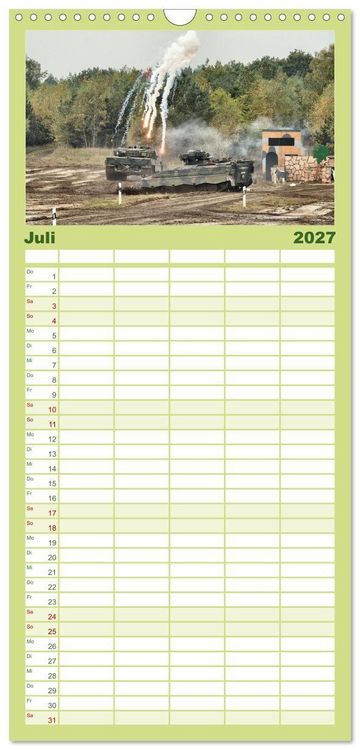 Produktbild: Familienplaner 2027 - Panzerstahl auf der Heide &ndash; Das Heer legt wieder los mit 5 Spalten (Wandkalender, 21 x 45 cm) CALVENDO