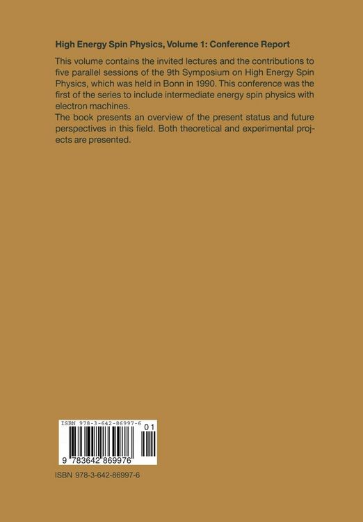 Produktbild: High Energy Spin Physics