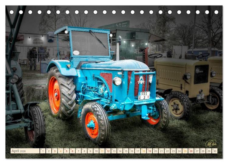 Produktbild: Oldtimer - Traktoren f&uuml;r Liebhaber (Tischkalender 2026 DIN A5 quer), CALVENDO Monatskalender
