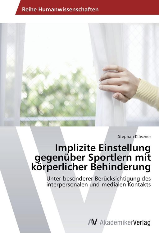 Produktbild: Implizite Einstellung gegen&uuml;ber Sportlern mit k&ouml;rperlicher Behinderung