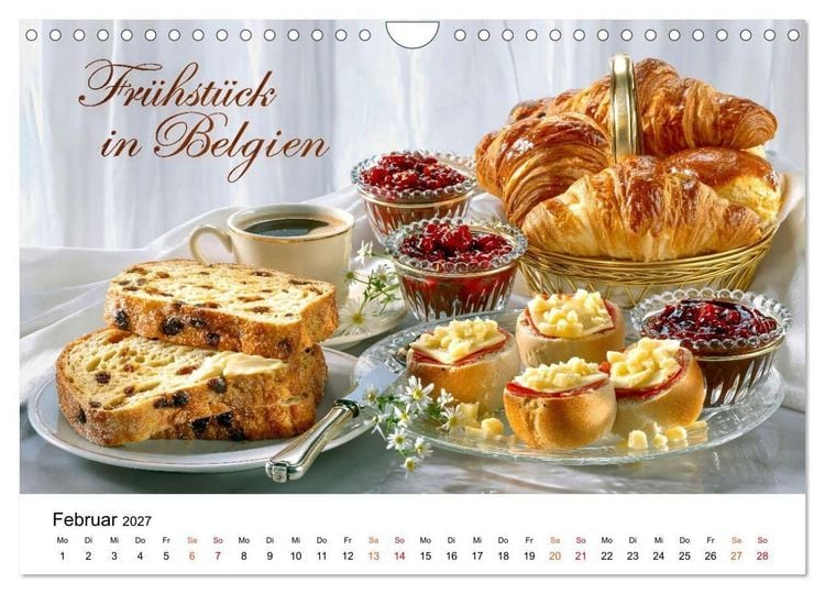 Produktbild: Fr&uuml;hst&uuml;cksreise durch Europa (Wandkalender 2027 DIN A4 quer), CALVENDO Monatskalender