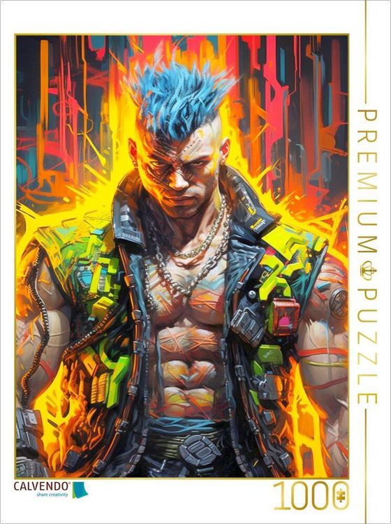 Produktbild: CALVENDO Puzzle Ein Motiv aus dem Kalender Cyberpunk Heroes. Futuristische Fusion von Technik und Kunst | 1000 Teile Lege-Gr&ouml;&szlig;e 64x48cm Foto-Puzzle f&uuml;