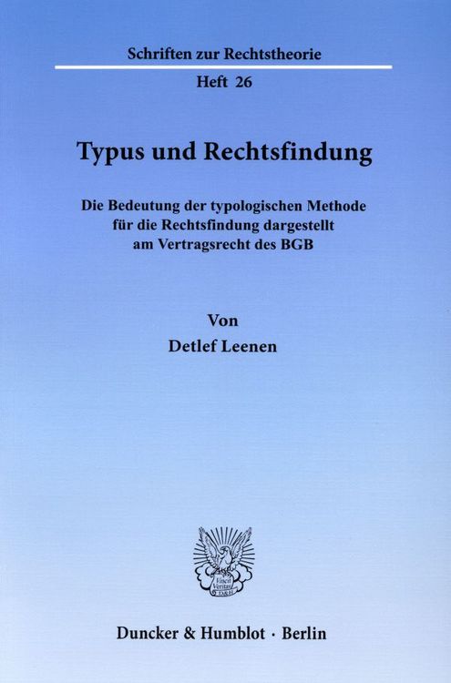 Produktbild: Typus und Rechtsfindung.