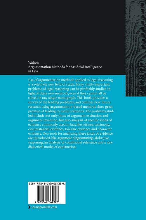 Produktbild: Argumentation Methods for Artificial Intelligence in Law