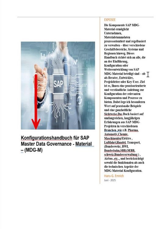 Produktbild: Konfigurationshandbuch f&uuml;r SAP Master Data Governance - Material &ndash; (MDG-M)