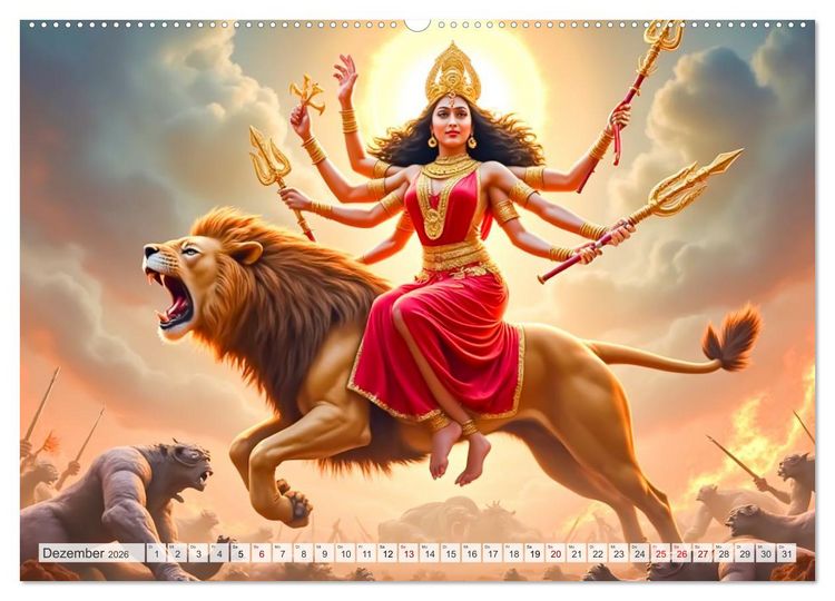 Produktbild: Hinduistische Mythologie - G&ouml;tter, Helden und Monster (Wandkalender 2026 DIN A2 quer), CALVENDO Monatskalender