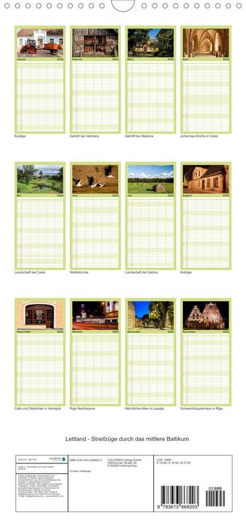 Produktbild: Familienplaner Lettland - Streifz&uuml;ge durch das mittlere Baltikum (Wandkalender 2022 , 21 cm x 45 cm, hoch)