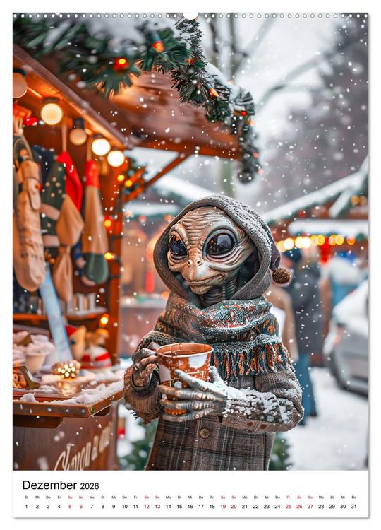 Produktbild: Aliens im Urlaub (Wandkalender 2026 DIN A2 hoch), CALVENDO Monatskalender