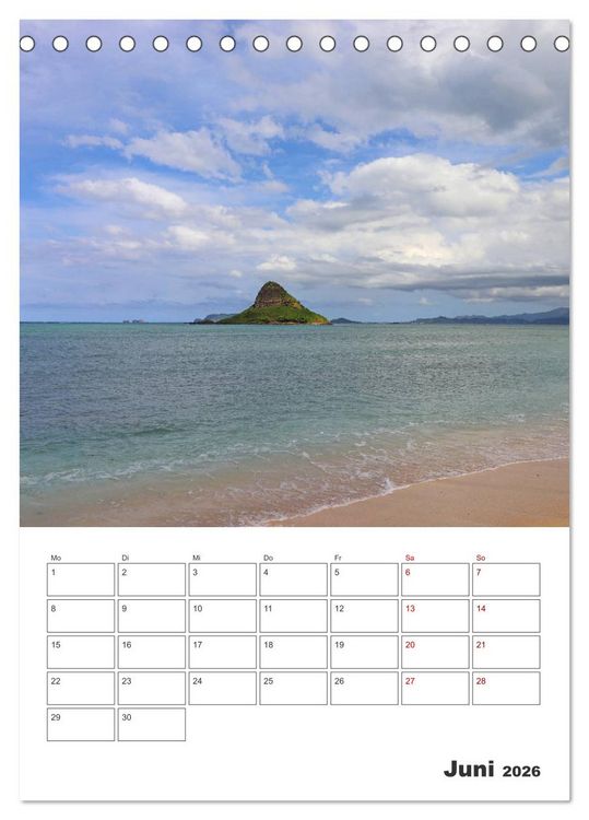 Produktbild: Hawaii - Reiseplaner (Tischkalender 2026 DIN A5 hoch), CALVENDO Monatskalender