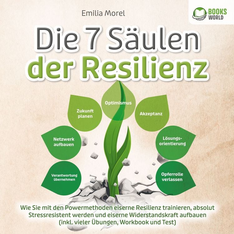 Produktbild: Die 7 S&auml;ulen der Resilienz: Wie Sie mit den Powermethoden eiserne Resilienz trainieren, absolut Stressresistent werden und eiserne Widerstandskraft aufbauen (inkl. vieler &Uuml;bungen, Workbook und Test)