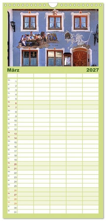 Produktbild: Familienplaner 2027 - Mittenwald - Perle des Werdenfelser Landes mit 5 Spalten (Wandkalender, 21 x 45 cm) CALVENDO