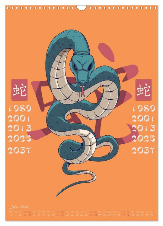 Produktbild: Chinese Astrology Zodiac Signs (Wall Calendar 2026 DIN A3 portrait), CALVENDO 12 Month Wall Calendar