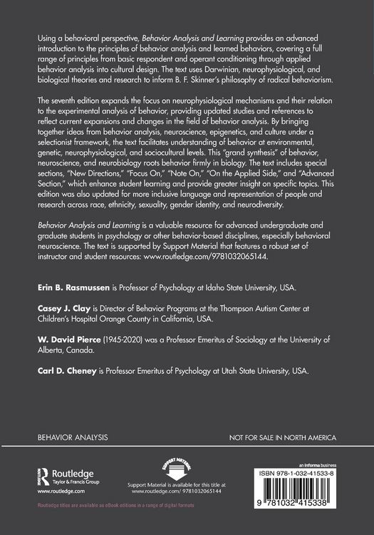 Produktbild: Behavior Analysis and Learning
