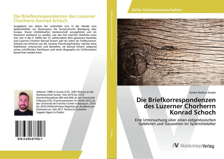 Produktbild: Die Briefkorrespondenzen des Luzerner Chorherrn Konrad Schoch