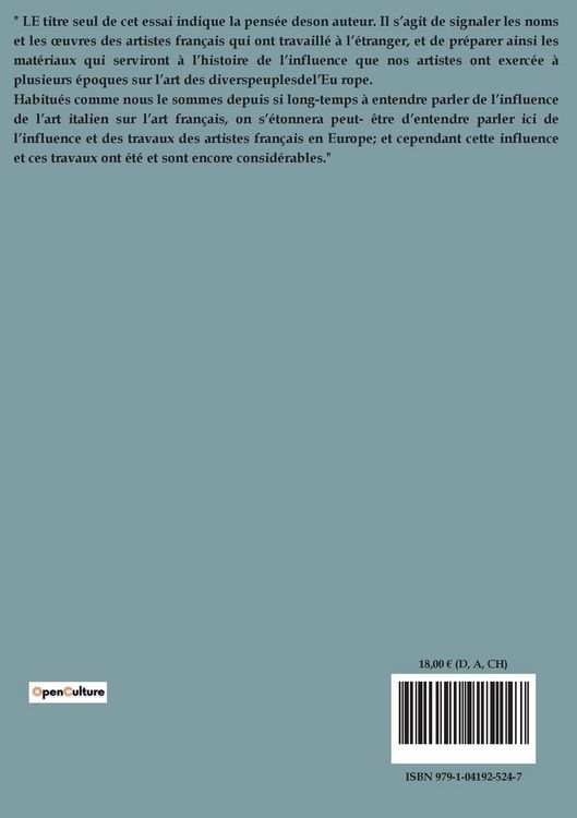 Produktbild: Les artistes fran&ccedil;ais &agrave; l'&eacute;tranger
