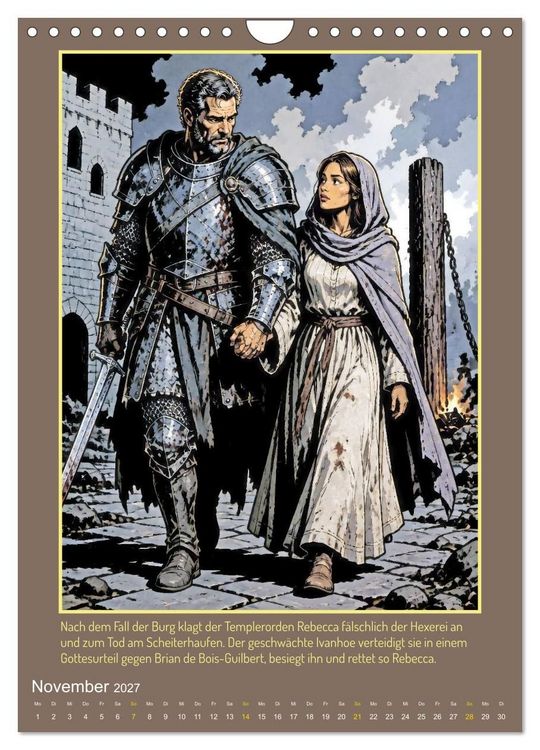 Produktbild: Ritter Ivanhoe, Ehre und Schatten (Wandkalender 2027 DIN A4 hoch), CALVENDO Monatskalender