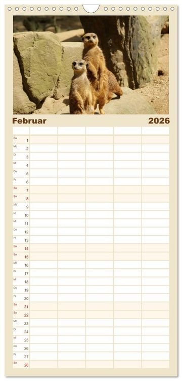 Produktbild: Familienplaner 2026 - Erdm&auml;nnchen: Zusammen sind wir stark mit 5 Spalten (Wandkalender, 21 x 45 cm) CALVENDO