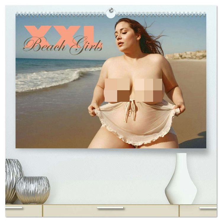 Produktbild: XXL Beach Girls Kalender - Kurvige Frauen am Strand (hochwertiger Premium Wandkalender 2026 DIN A2 quer), Kunstdruck in Hochglanz