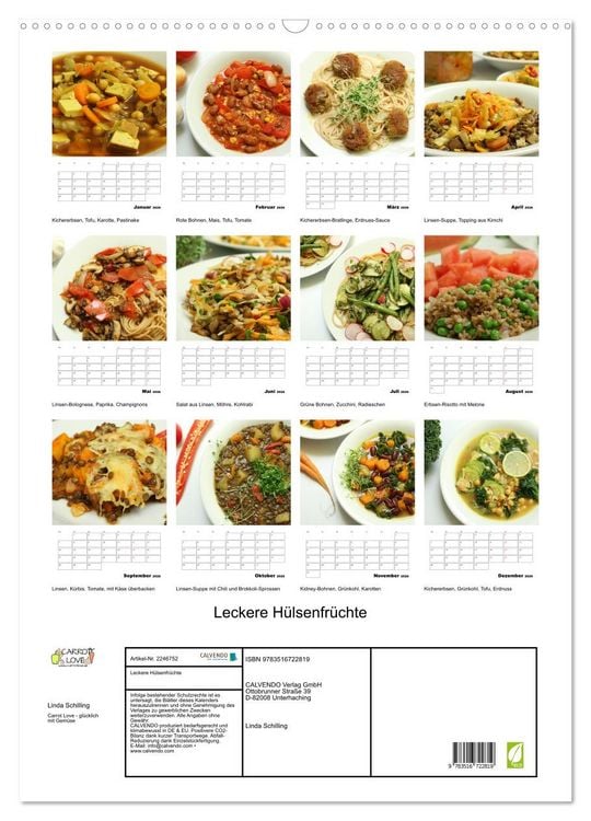 Produktbild: Leckere H&uuml;lsenfr&uuml;chte (Wandkalender 2026 DIN A2 hoch), CALVENDO Monatskalender