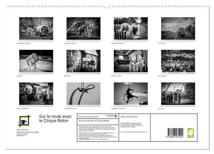 Produktbild: Sur la route avec le Cirque Bidon (Calendrier mural 2026 DIN A2 vertical) calendrier de bureau