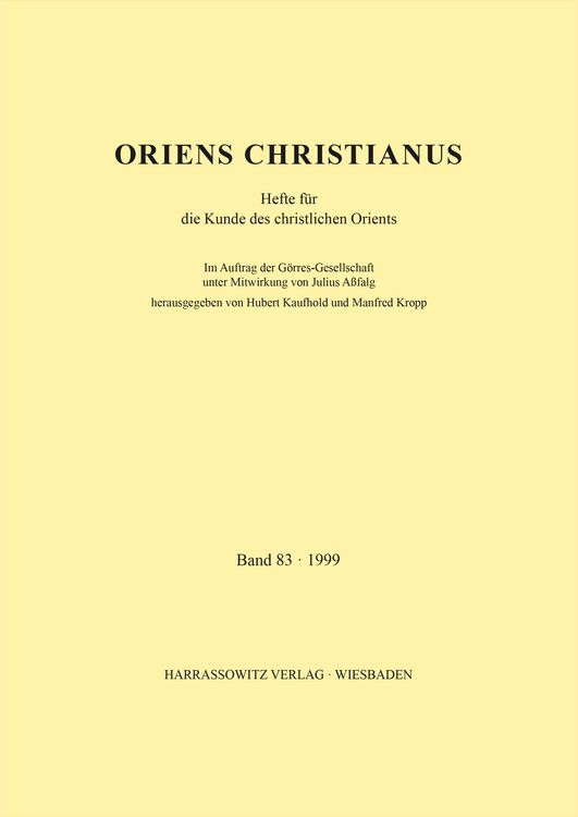 Produktbild: Oriens Christianus 83 (1999)