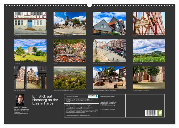 Produktbild: Ein Blick auf Homberg an der Efze in Farbe (Wandkalender 2026 DIN A2 quer), CALVENDO Monatskalender