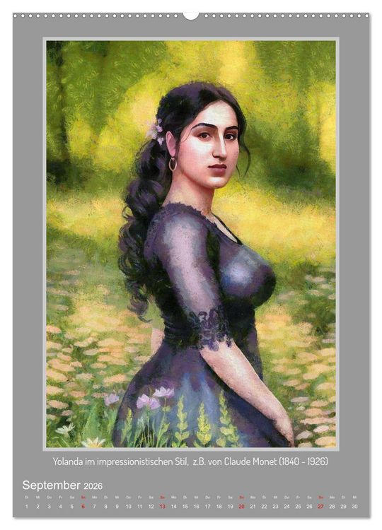 Produktbild: Yolanda in der Kunstgalerie (Wandkalender 2026 DIN A2 hoch), CALVENDO Monatskalender
