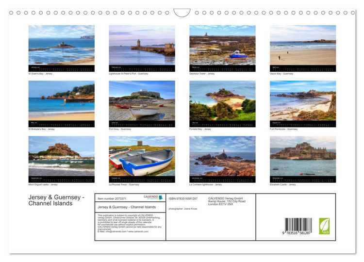 Produktbild: Jersey & Guernsey - Channel Islands (Wall Calendar 2026 DIN A3 landscape), CALVENDO 12 Month Wall Calendar
