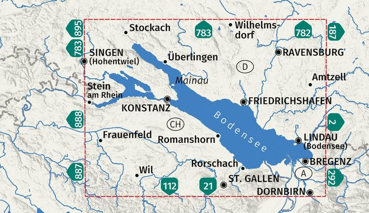 Produktbild: KOMPASS Wanderkarte 1c Bodensee Gesamtgebiet 1:75.000