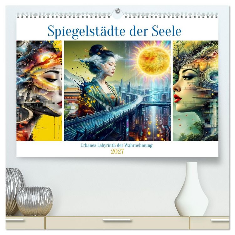 Produktbild: Spiegelst&auml;dte der Seele - Urbanes Labyrinth der Wahrnehmung (hochwertiger Premium Wandkalender 2027 DIN A2 quer), Kunstdruck in Hochglanz