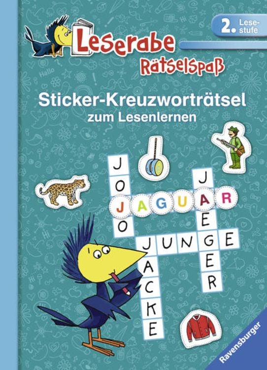 Produktbild: Leserabe: Sticker-Kreuzwortr&auml;tsel zum Lesenlernen (2. Lesestufe), t&uuml;rkis