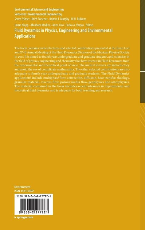 Produktbild: Fluid Dynamics in Physics, Engineering and Environmental Applications