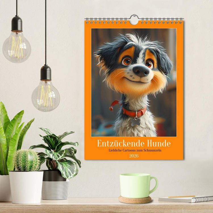 Produktbild: Entz&uuml;ckende Hunde. Liebliche Cartoons zum Schmunzeln (Wandkalender 2026 DIN A4 hoch), CALVENDO Monatskalender