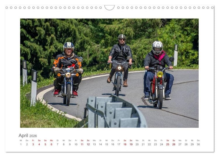Produktbild: Faszination Zweirad - Impressionen vom &Ouml;tztaler Moped Marathon (Wandkalender 2026 DIN A3 quer), CALVENDO Monatskalender