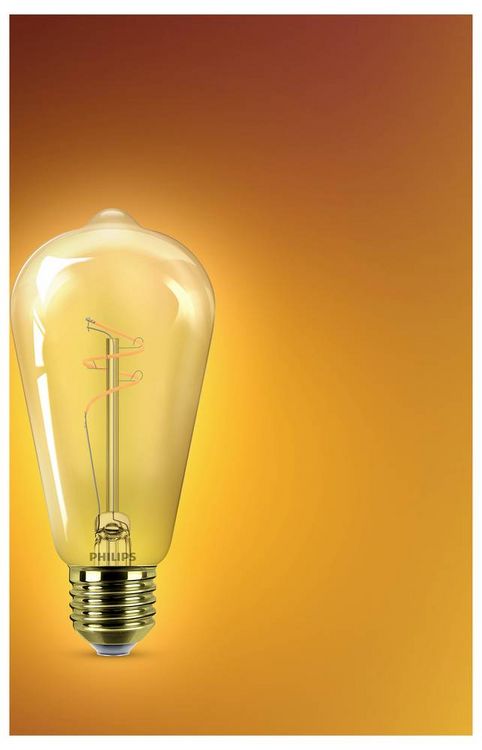 Produktbild: Philips 8721103049056 LED E27 Spiralform 3.1W = 25W Gold, Bernstein 1St.