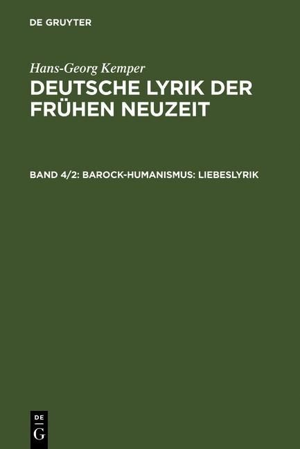 Produktbild: Barock-Humanismus: Liebeslyrik