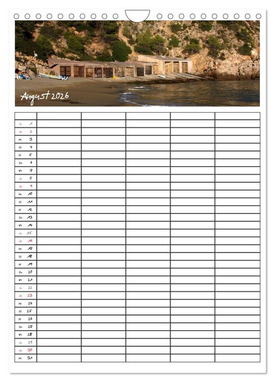 Produktbild: Ibiza / Familienplaner (Wandkalender 2026 DIN A4 hoch), CALVENDO Monatskalender