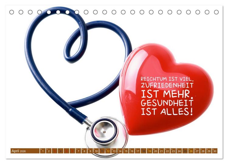 Produktbild: Achtsamkeit Gesundheit mit coolen Spr&uuml;chen zum Wohlbefinden (Tischkalender 2026 DIN A5 quer), CALVENDO Monatskalender
