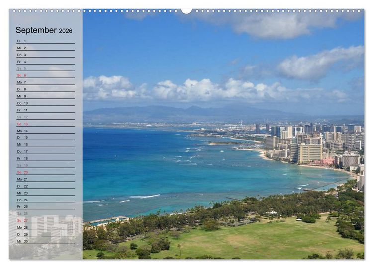 Produktbild: Land of Aloha - Hawaii Monatsplaner (Wandkalender 2026 DIN A2 quer), CALVENDO Monatskalender
