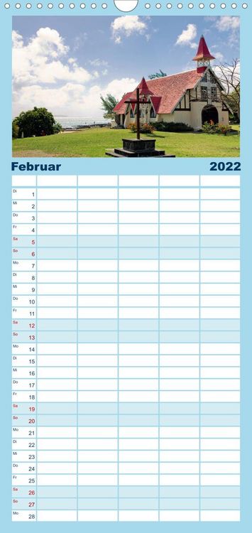 Produktbild: Familienplaner Inselparadies Mauritius (Wandkalender 2022 , 21 cm x 45 cm, hoch)