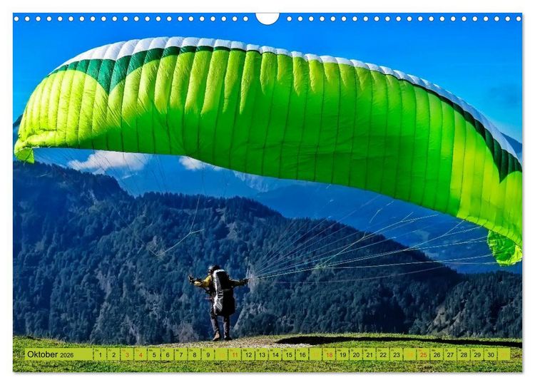 Produktbild: Frei sein - Paragliding (Wandkalender 2026 DIN A3 quer), CALVENDO Monatskalender
