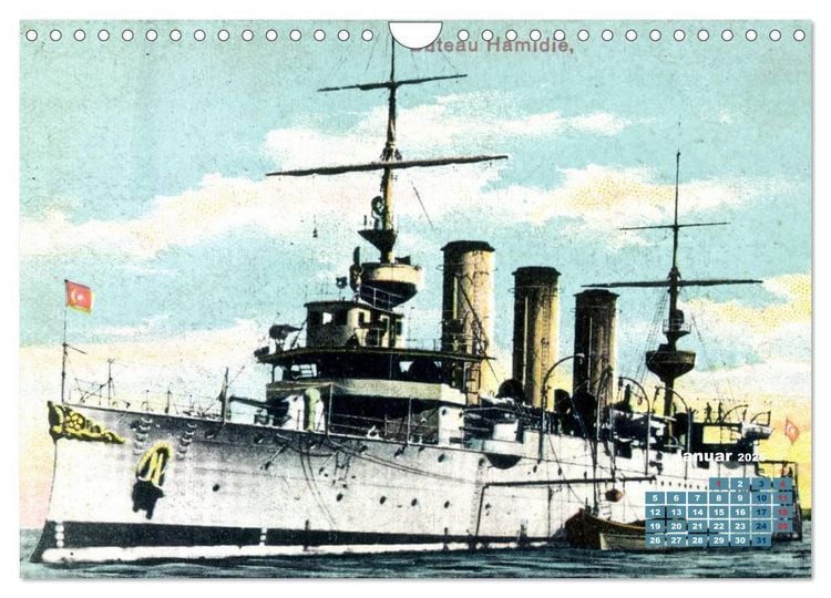 Produktbild: Fregatten, Kreuzer, Panzerschiffe &ndash; historische Karten von Kriegsschiffen (Wandkalender 2026 DIN A4 quer), CALVENDO Monatskalender