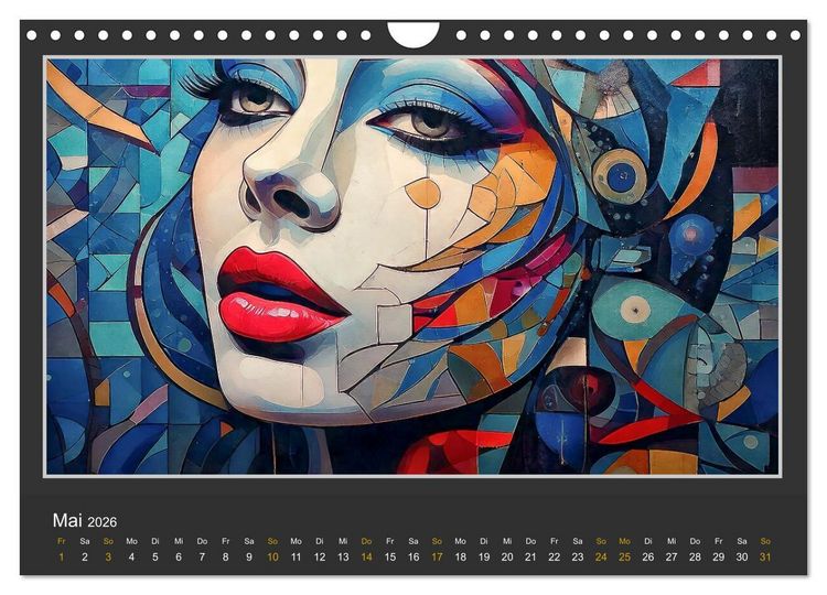 Produktbild: Frauenportr&auml;ts mit dekonstruktivem Ansatz (Wandkalender 2026 DIN A4 quer), CALVENDO Monatskalender
