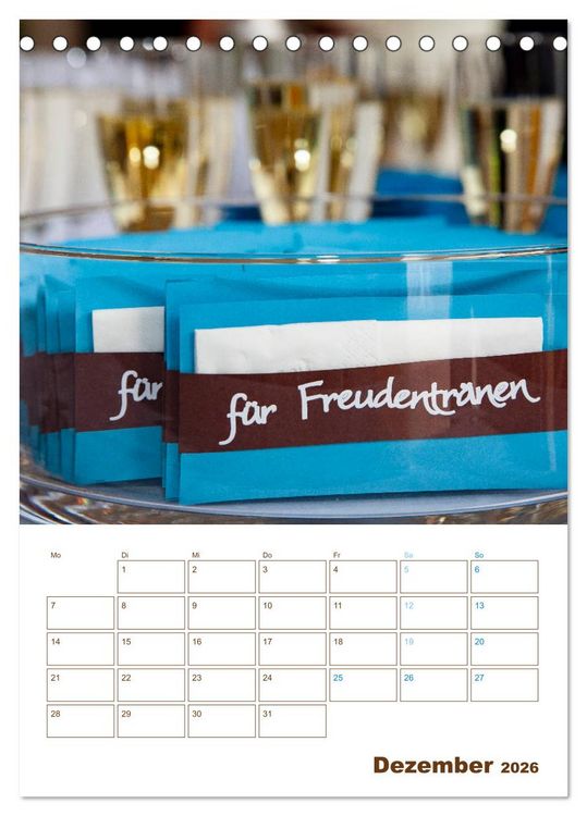 Produktbild: Hochzeitsfeeling (Tischkalender 2026 DIN A5 hoch), CALVENDO Monatskalender