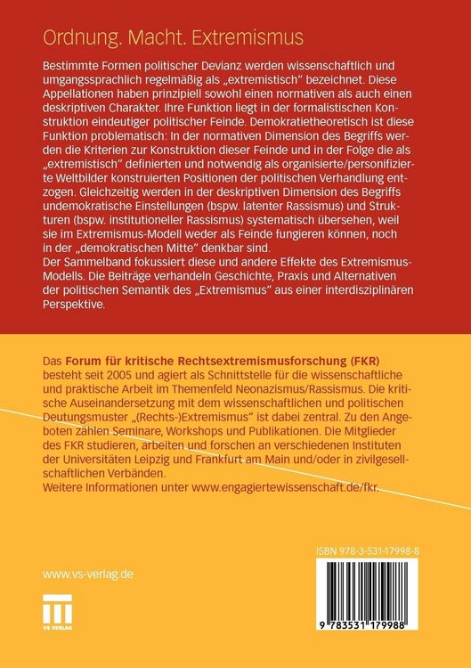 Produktbild: Ordnung. Macht. Extremismus
