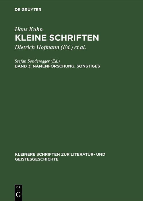 Produktbild: Namenforschung. Sonstiges